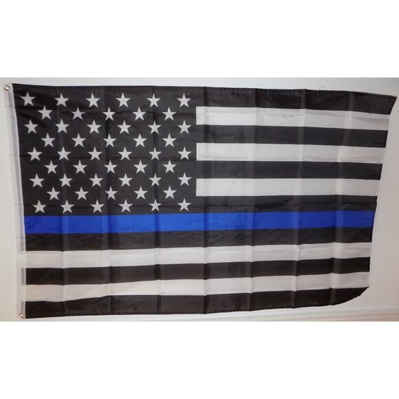 Thin Blue Line American Flag 3x5 Feet Military - Picture 2 of 2